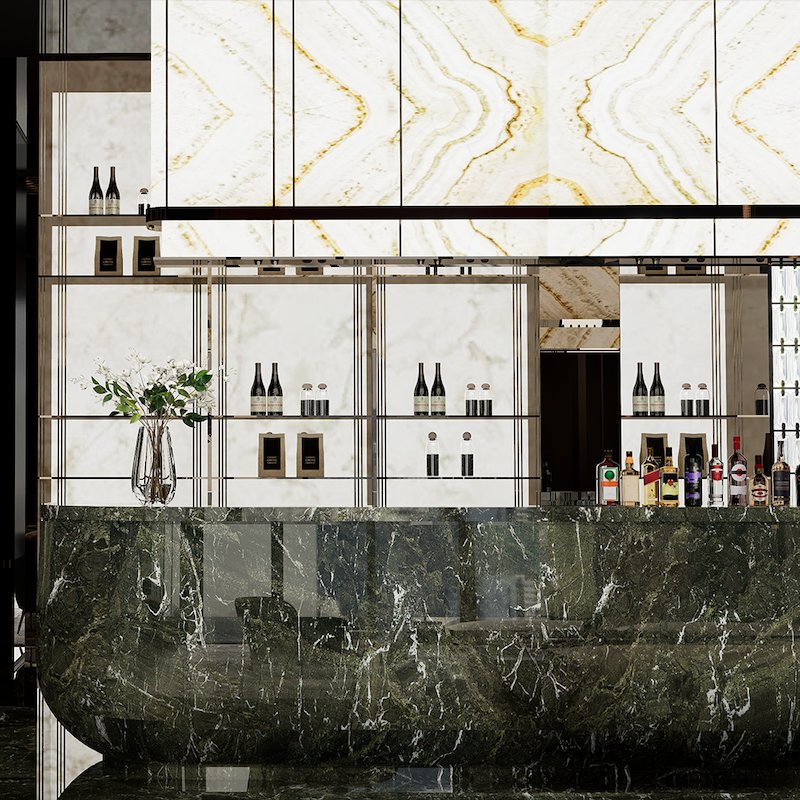 #green marble for countertop