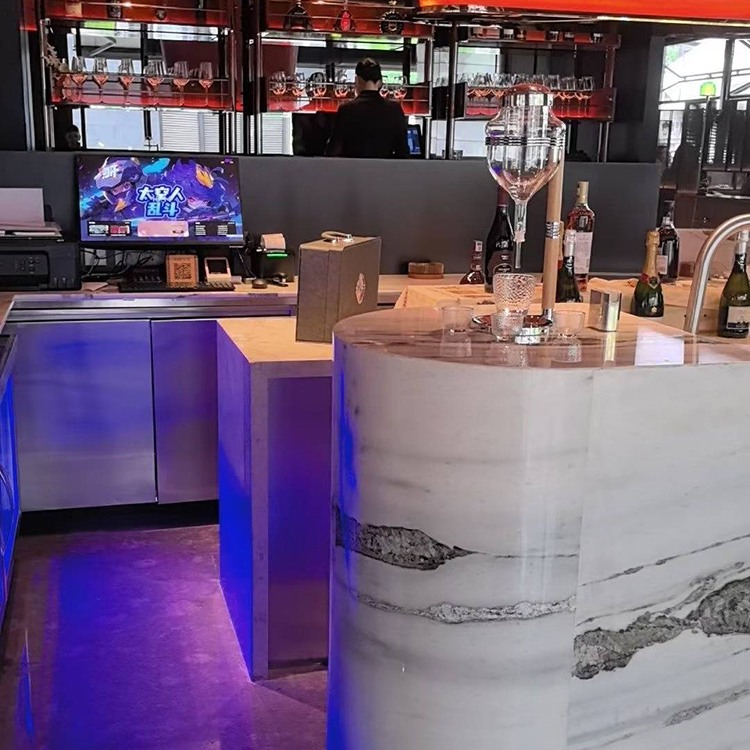 # white lighting marble countertop